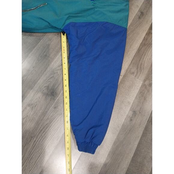 Mens 1980s Vintage Adidas Coat Large Blue Green - Picture 14 of 16